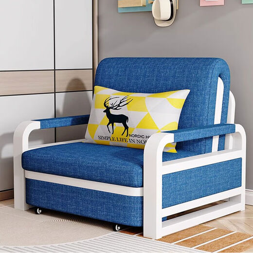 NAIYU SAFAT LIT DOUBLE PLACKING MULTIFUNCTION Poldable Retractable Salon Small Apartment Durable Balconie Balcon Double-usage Gris clair + Pillow à livraison de rack noir [1,08 mètre] + 5 cm Sponge + 2 cm Latex