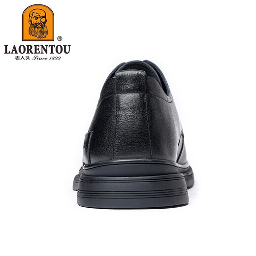 
Old man's head (LAORENTOU) business casual leather shoes for men's spring and autumn breathable wear-resistant head layer cowhide lace-up shoes wedding shoes daddy shoes LA13067 black 40