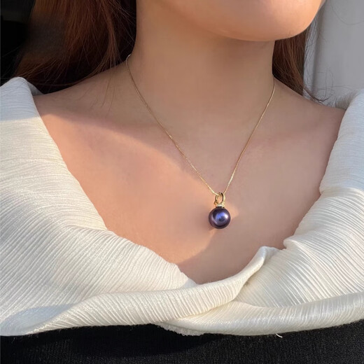 KZD999 single pearl pendant without chain necklace buckle plated with 18K gold natural shell beads 12mm white pearl silver nipple buckle