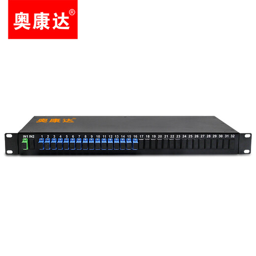 奥康达 电信级SC一分八光纤分光器机架式光分路器可固定分路器LC1分2/4/8/16/32/64 12174 机架式1分16千兆多模SC/UPC