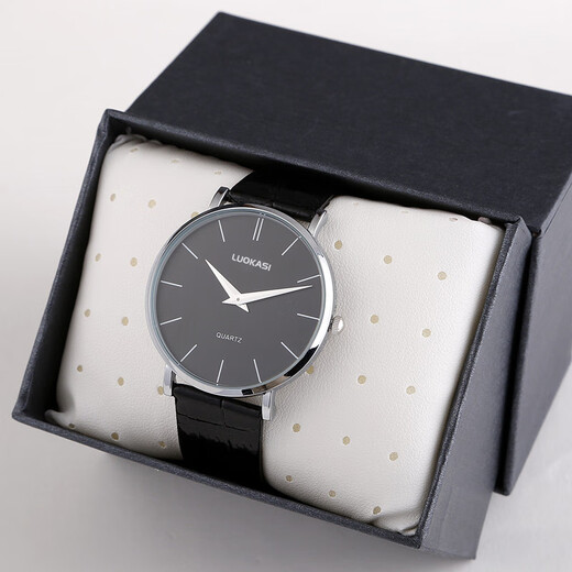 Biyun watch men's ultra-thin men's watch belt watch no second hand watch men's watch couple watch non-mechanical water diamond English 3883 black face black face