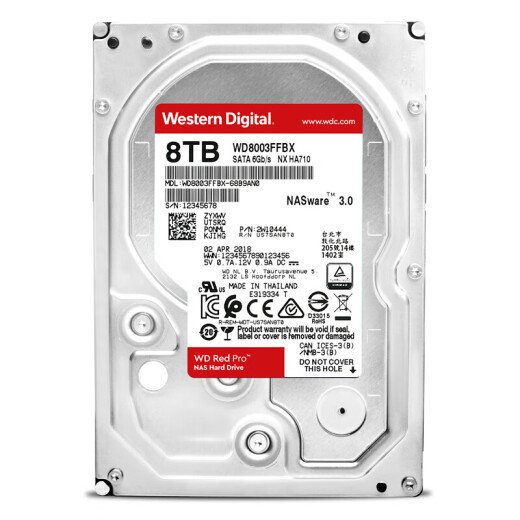 Western Digital NAS hard drive WDRedPro Western Digital Red Disk Pro8TBCMR7200 to 256MBSATA network storage private cloud standby (WD8003FFBX)