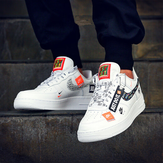 Nike (Nike) New Air Force One AF1 Männer- und Frauenschuhe Low Top Pure White Sports Schuhe AR7719-100 AO6296-001 Schwarz 35.5