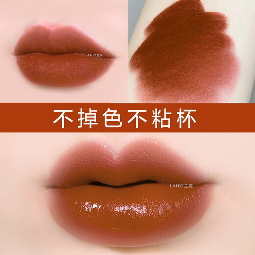 兰奕李佳琪推荐不掉色不沾杯肉桂豆沙色口红雨衣哑光防水持久保湿滋润 #701肉桂奶茶