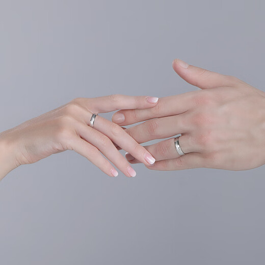 Luxury beads in stock sparkling smoke pt950 platinum ring men and women platinum couple rings wedding ring plain ring No. 13 4.43g