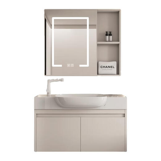 Extremely narrow space aluminum bathroom cabinet small apartment washbasin cabinet combination bathroom integrated art basin washstand 40*30cm basin + cabinet + hardware + ordinary mirror cabinet
