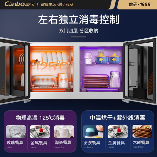 Canbo Disinfection Cabinet Home Wall-mounted Small Kitchen Cupboard Baby Bottle Tableware Ultraviolet High Temperature Drying Disinfection Cupboard National Subsidy XDZ70-WC26