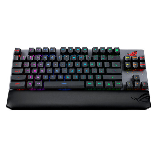 玩家国度ROG 游侠RX TKL ABS版 游戏机械键盘87键盘布局 有线/无线/蓝牙三模 光学触发机械蓝轴 RGB RX光轴