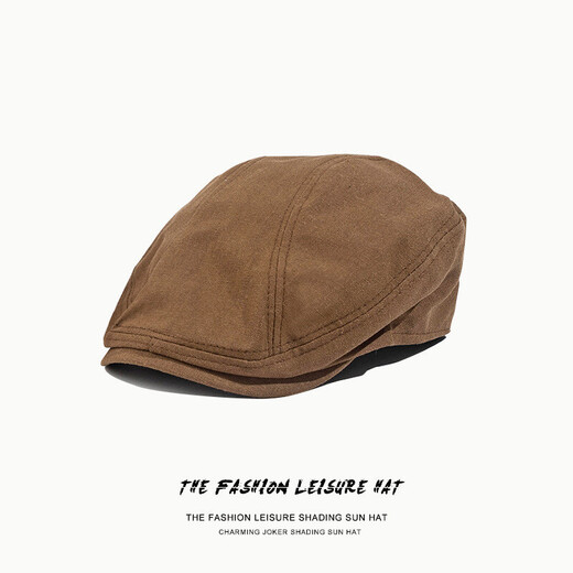 AI Yuman Baseball Cap Hombo delantero retro para hombres Lino para hombres Japanes Japanese y verano Boina de estilo transpirable Pintor British Hat British Front Hat - Café M (56-58 cm)
