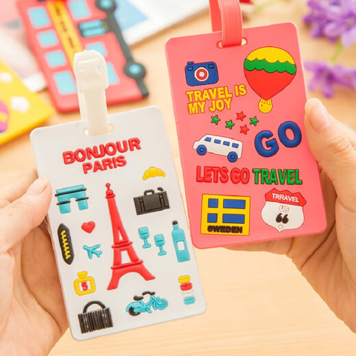 Xianxiansen luggage tag suitcase strap travel tag boarding pass suitcase packing with cartoon hanging tag shipping pass boarding pass - Robot Kitten