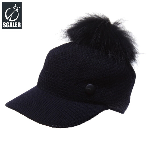 SCALER Outdoor Men's and Women's Wool Baseball Cap Fashion Warm Fur Ball Casual Hat Autumn and Winter Hat S9214064 Gray One Size