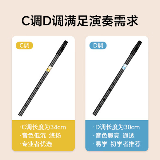 
romusic whistle flute Irish C tune six-hole recorder oral flute adult students beginner playing flute black