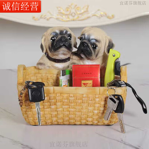 Ornaments for putting keys, storage box for putting keys, ornaments for putting keys, light luxury dog ​​storage ornaments, creative artist, cute pet-Labrador