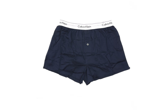 卡文克莱（Calvin Klein）男士2件装时尚简约舒适百搭平角裤四角内裤 NB1396A 白+深蓝 HHG S