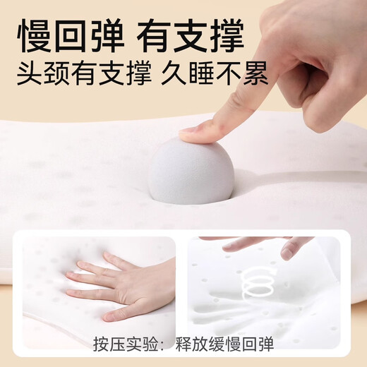 Mianqi Bear Children's Pillow 1 Baby Four Seasons 2 Baby Special Pillow 3 Months - 6 Years Old and Over Newborn 7 Kindergarten Memory Foam Pillow Pillow ZT08 - Breathable Neck Protector - Cartoon Animation 40*24*3CM Designed for Children 1-6 Years Old