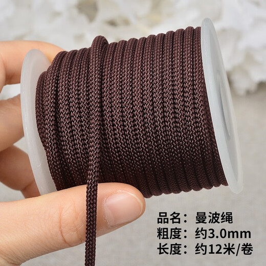 Venus silk 3mm Mambo rope 5mm hand-woven necklace rope jade pendant lanyard men and women hanging neck Hetian jade pendant rope 3mm Mambo rope dark brown