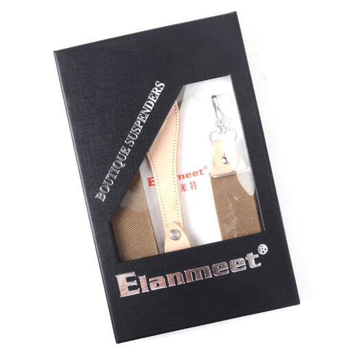 Ilemite capa superior de piel de vacuno clip de liga para hombre pantalones retro tirantes personas gordas gancho anti-caída hebilla suspensor elástico correas elásticas T piel de vaca original-caqui 4 ganchos