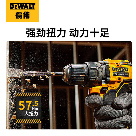 得伟（DEWALT）12V轻型迷你大扭力无线充电无刷手钻电锂电起子机 DCD701MD1E