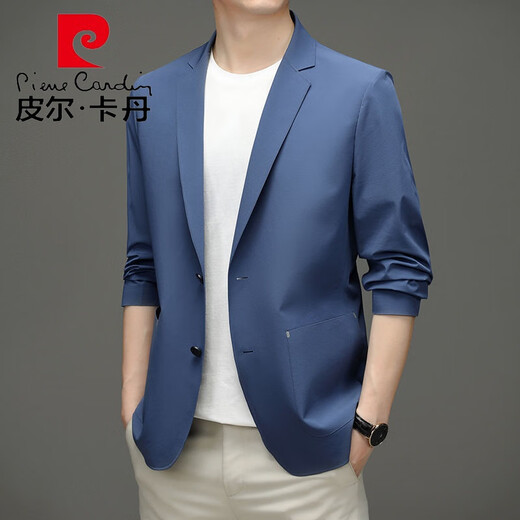 Pierre cardin French men's suit men's slim spring and autumn style business youth small suit casual men's single western jacket knitting khaki XL 180/96A 135-150Jin [Jin equals 0.5 kg]
