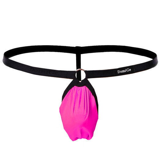 DomiGe men's one-thread thong sexy ice silk seamless low-waist high-cut T-pants with thin straps and narrow straps invisible hot underwear Orange 5276 1 pair M1.9-2.2 feet