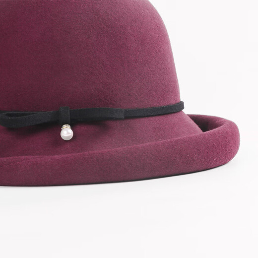 EE new autumn and winter wool hat, elegant, fashionable and versatile warm hat for women, burgundy M (56-58cm)