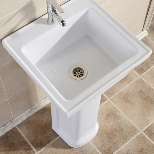 Lfte balcony ceramic column laundry pool household small laundry sink vegetable sink bathroom courtyard laundry basin sink 915 single basin, (column not included)