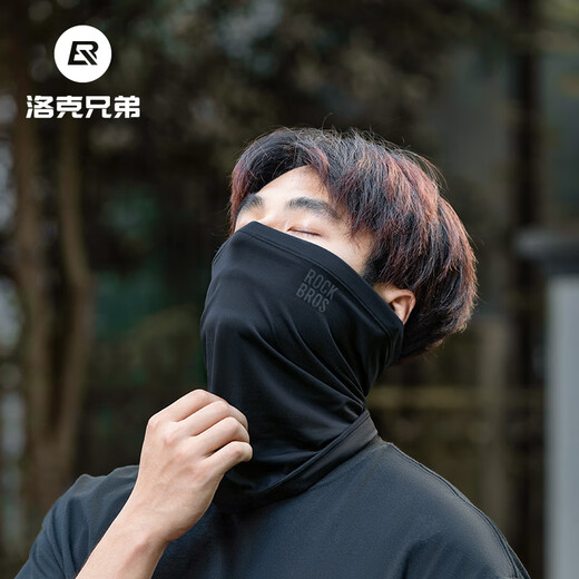 ROCKBROS骑行面罩秋冬防风保暖围脖护颈透气抓绒头巾男女户外装备 黑色
