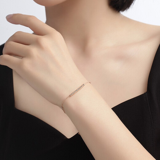 Ming Brand Jewelry 18K Gold Ball Bead Bracelet Rose Gold Luckyball Women's Plain Chain Simple Bracelet CSK0086 Pricing Approximately 16+2 cm Approximately 0.58-0.66 g