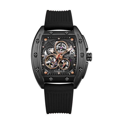 Mark Waffe (FAIRWHALE) Trailblazer Series Watch Men's Hollow Full Automatic Mechanical Watch Men's Watch Fashion Student Sports Luminous National Watch Men [Swiss Quality] FW6180 Full Black