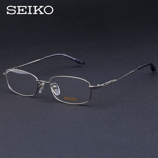 Seiko glasses frame men Business ultralight titanium full-frame glasses frame Glasses myopia glasses anti-blue light glasses H01060 Silver 02 single frame (with mirror case mirror cloth)