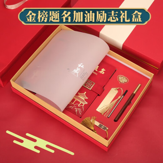 High-End-Goldene Liste für High-End-Schüler High-End-Goldliste Titel Souvenir-Geschenke für Erwachsene 18-jährige Jungen und Mädchen ermutigen Junior High School Geburtstagsgeschenke Notizbuch Customized Inspirational Stationery Set Geschenke Deep Blue Future Sieben-teilige Set