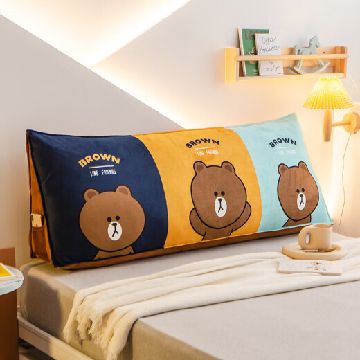 IGIFTFIRE anti-collision bedside cushion for children boys and girls tatami soft bag cartoon large backrest can be fixed bedside pillow soft bag children's cushion cartoon bear (QJ) length 180cm * height 50cm * thickness 26cm cover + core + binding