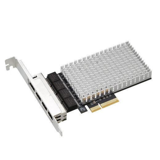 DIEWU four-port 2.5G Gigabit electrical port network card esxi soft routing PXE diskless boot network card e-sports adaptive Gigabit network adapter home server single-port network card large heat sink upgrade TXA197 four-port 2.5G Gigabit network card