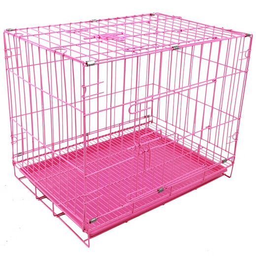 Dog cage, small dog puppy cage, Teddy dog cage with toilet, indoor and outdoor large cat cage, rabbit cage, dog fence, standard 50*35*40 (black) cage + tray