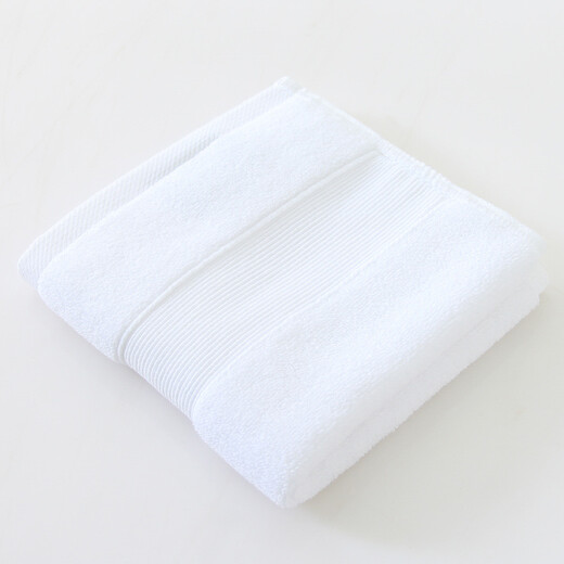 Full strength wide satin thickened imported and exported pure cotton towels custom logo solid color absorbent towels face towels high-end hotel towels can be customized white towels 160g (75*35)