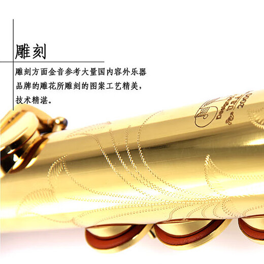 Golden Tone Tortune Saxophone B-flat B-key Beginner Practice Professional Grade Examination Performance Band Straight Wind Instrument JYSS-2000