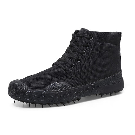 Yunyouli (yunyouli) Jihua double-layer high-top rubber sole training shoes Jiefang shoes wear-resistant work labor protection shoes training shoes 3520 single-layer-high black 42