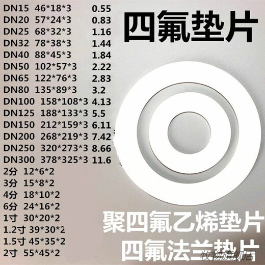 Muwu polytetrafluoroethylene flange gasket PTFE gasket PTFE gasket F4 gasket can be customized Non-standard customization