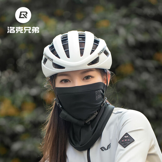 ROCKBROS骑行面罩秋冬防风保暖围脖护颈透气抓绒头巾男女户外装备 黑色