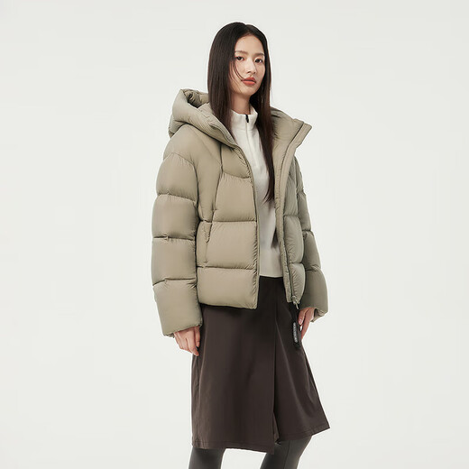 Tambor down jacket women's short hooded slim down jacket for small women 530360D pine brown 165
