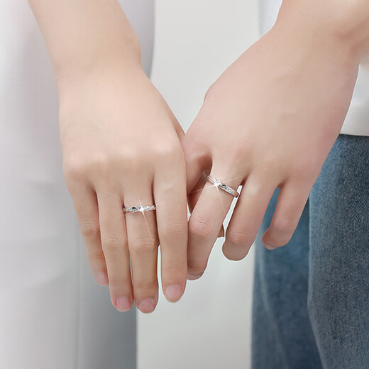 Dirholl Twin Lovers Platinum Ring Women's PT950 Platinum Couple Ring Proposal Ring 520 Valentine's Day Gift for Wife Light Luxury Style - Twin Lovers Can Be Engraved