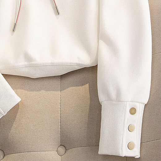 Sibaishe hooded sweatshirt 2025 autumn new women's drop shoulder sleeves drawstring college style loose top