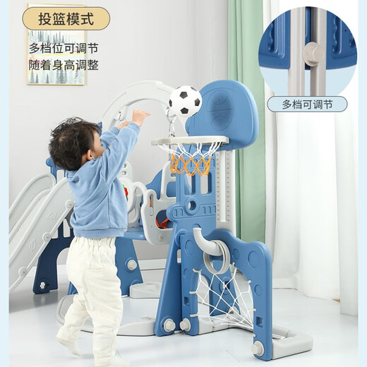 Chuangjingyi wählt Kinderrutschen für Haushalt kleine 0-3 Jahre alte Innen- und Außenhofsbabytreppen Plastik Kinder Schwung Babys Burg Blau Klassiker Zwei-in-Eins