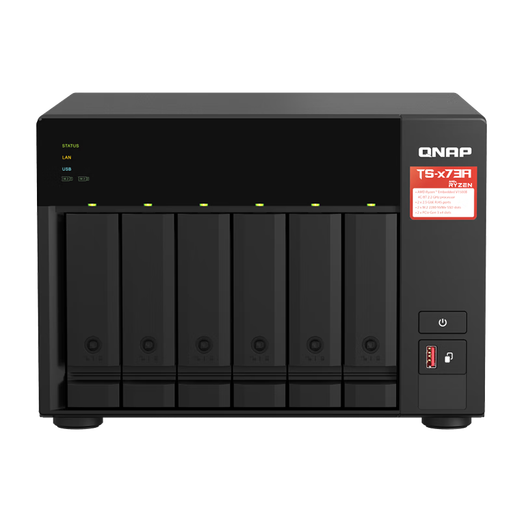 QNAP 企业级TS-673A 8G内存四核心2.2GHz双2.5GbE网络存储NAS TS-673A-8G