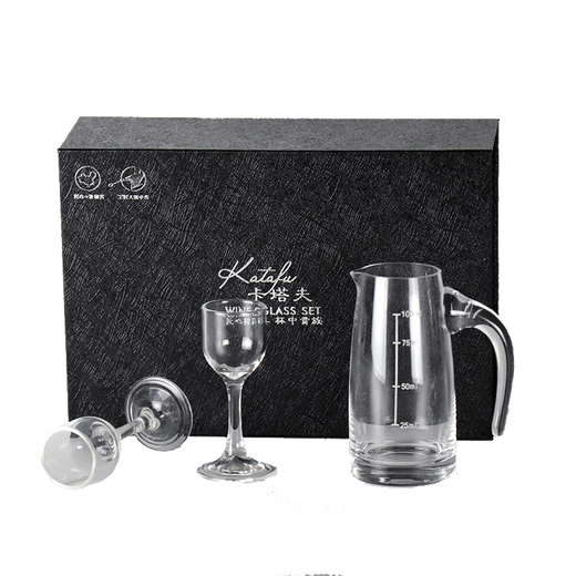 Katav white wine glass dispenser set lead-free crystal glass with graduated wine glass bullet cup Maotai cup spirit glass 1 pot 100ml + 2 cups 15ml