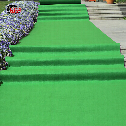 One-time opening red carpet thickened wedding carpet stage exhibition celebration thickened customized red carpet customized green 1 meter wide per meter