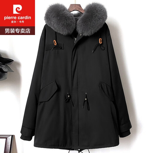 皮尔卡丹（pierre cardin）海宁派克服皮草大衣外套男款皮毛水貂绒獭兔毛内胆中长款冬季 灰色内胆-中长款 XL 建议115-130斤