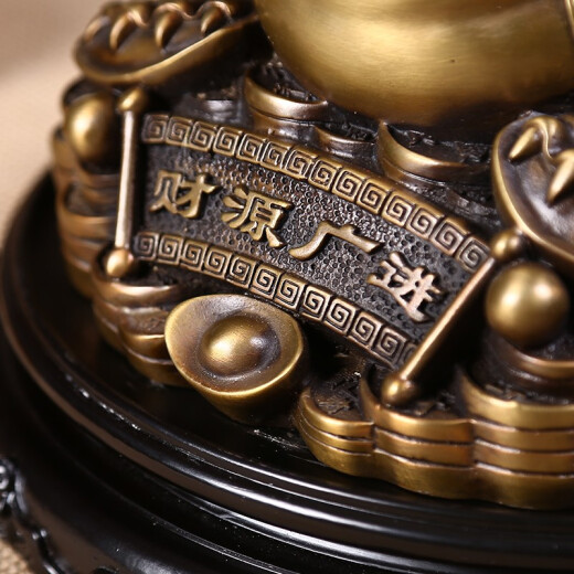 吉善堂全铜金蟾蜍摆件工艺品店铺开业礼品客厅办公室桌面装饰品乔迁礼物 大号黄铜金蟾复古款
