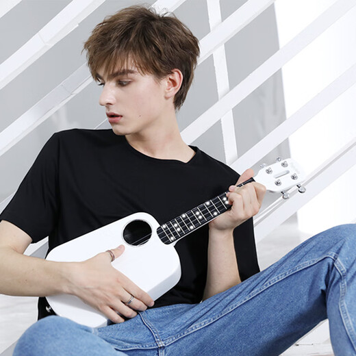 音乐密码Populele智能尤克里里成人儿童初学乌克丽小吉他23英寸乐器礼物 23英寸【精致白+APP全套课】