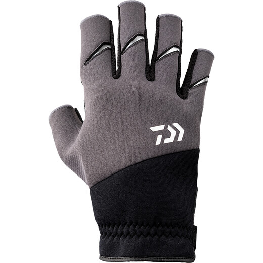 DAIWA Autumn and Winter New Style DG-63009W Men's Five-Finger Fishing Gloves Outdoor Fishing Warm Gloves Black L